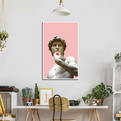 Figure Painting Kit Spoof Art Stone Carving Hd Print Painting Poster Home Living Room and Bedroom Custom Wall Art Decoration