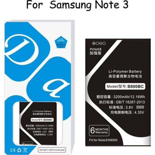 Lithium Polymer Battery B800BC/B800BE For Samsung Galaxy Note 3 N900 3200mAh Real High Capacity Battery