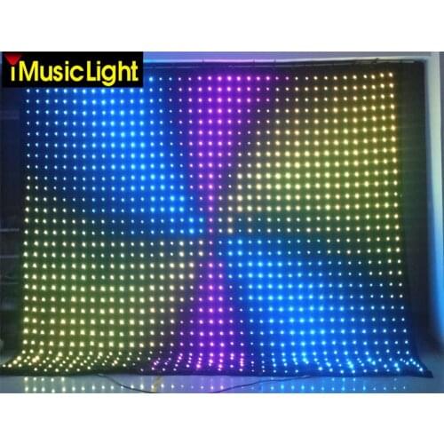 P10 3M*4M LED Video Curtain Star Cloth Matrix LED Backdrop Wedding Stage DJ Pub PC/DMX Control