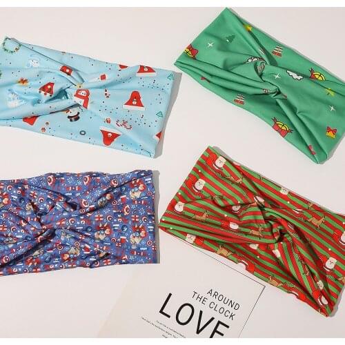 New Style Fashion Sweet Printed Stretch Colth Headband Womens Sports Elastic Turban Scarf Hairband Headwear Hair Accessories