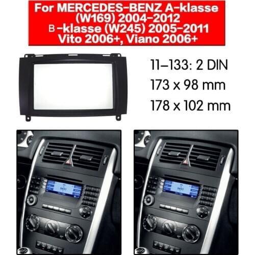 Radio Fascia for MERCEDES-BENZ A-klasse W169 B-klasse W245 Vito Double Din Radio DVD Stereo CD Panel Dash 11-133