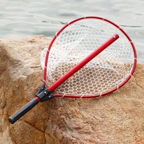 Slip-proof Handle Wear-resistant ABS Durable Fish Landing Net Corrosion Proof Landing Net Portable for Outdoor