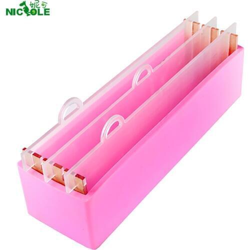 Silicone Render Soap Mold Handmade Rectangular Loaf Mould with Transparent Vertical Acrylic Clapboard