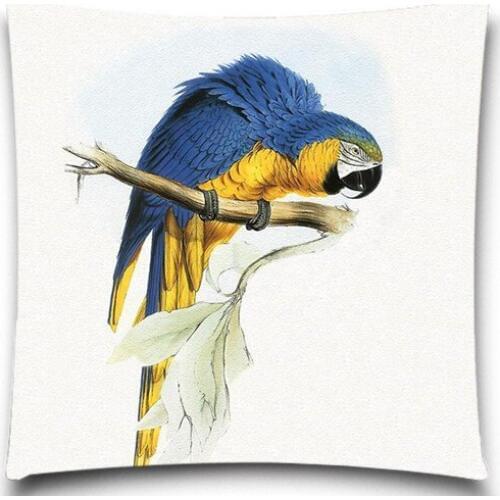 Blue and yellows Parrot 2D print creative Pillow case Square cotton polyester cushion cover 5 size 9 style
