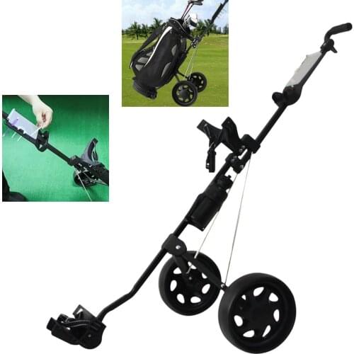 Golf Push Pull Cart Folding Golf Trolley Carrying Golf Balls Bottle Cages