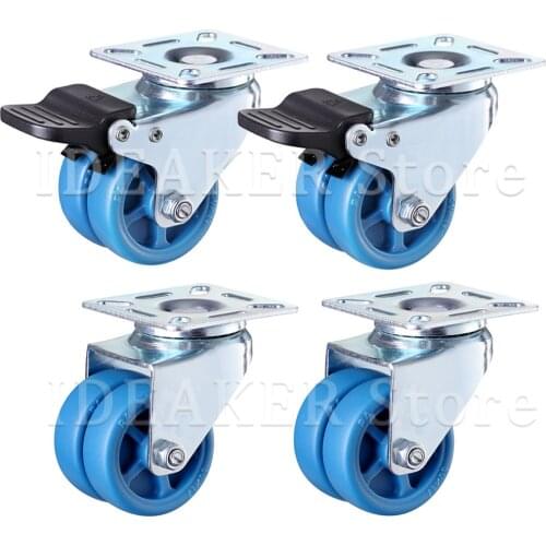 1.5/2Inch Heavy Duty Double Row Wheel Industrial Wheel Nylon Wheel No Noise Furniture Caster Home Accessories