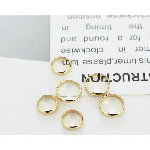 Copper material package gold double-hole ring buckle to the hole can wear beads diy hand-jewelry bracelet accessories beads