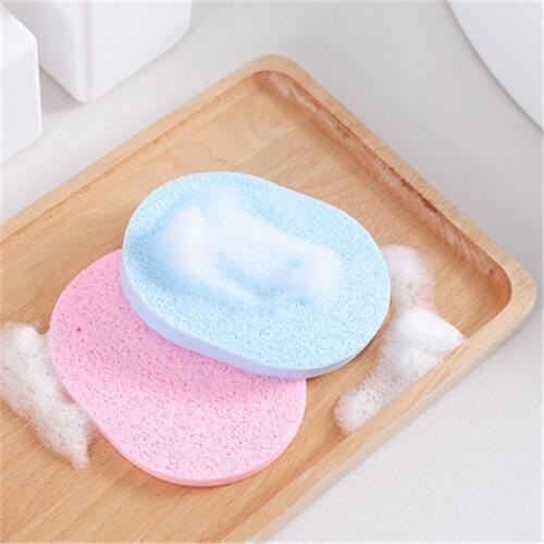 10pcs High Quality Face Washing Product Natural Wood Fiber Face Wash Cleansing Round Sponge Beauty Makeup Tools Cleaning