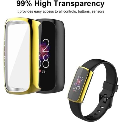 Electroplating Protective Shell For Fitbit Luxe Smart Bracelet TPU Full Screen Protector Cover Case Waterproof Smart Accessories