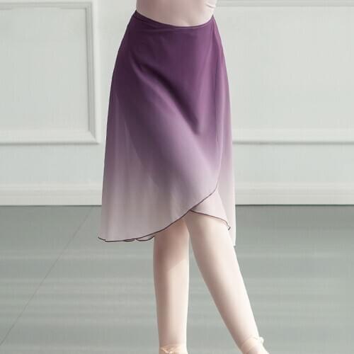 Women Skirt Adult Dance Skirt Gradient Chiffon Ballet Skirt Tie Up Lyrical Contemporary Dance Dress Costumes Ballerina Dancewar