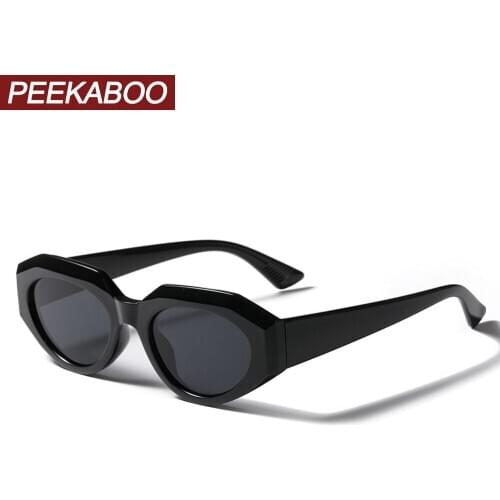 Peekaboo pink black retro sunglasses for women polygon 2021 ladies sun glasses cat eye uv400 accessories female hot-selling