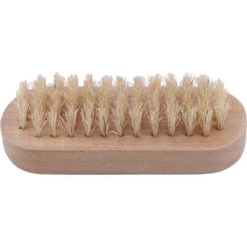 1PC Wood Color Nail Brush Natural Boar Bristle Beard Brush For Men Face Massage That Works Wonders To Comb Beards And Mustache
