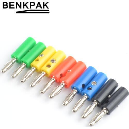 10pcs Black Red Wire Audio Speaker Cable Banana Plug Connectors 4mm Adapter