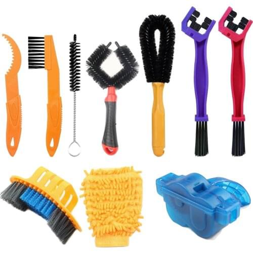 10 PCS Precision Bicycle Cleaning Brushes Kit Chain Bicycle Bicycle Scrubbers Gear Grunge Brush Cleaner Outdoor Machine Road MTB