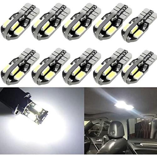 10PCS T10 5730 SMD W5W 2W White Lights 194 168 2825 LED Car Side Trunk Boot Light Bulb DC 12V Instrument Panel Lamp Reading Lamp