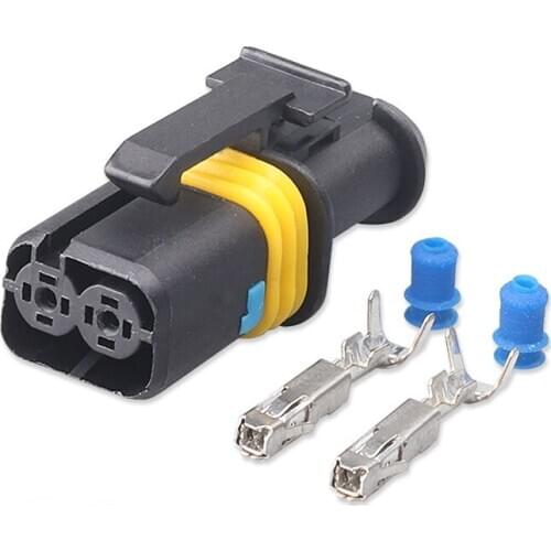100 sets kit 1.5mm black female adapter 2 pin way waterproof Kostal connectors Start Relay Plug for EFI Motor 18385000002