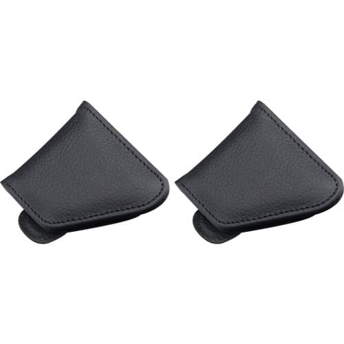 2pcs/set Space Saving Card Clip Easy Install Magnetic Car Visor Sunglasses Holder Lightweight Ticket Universal PU Leather