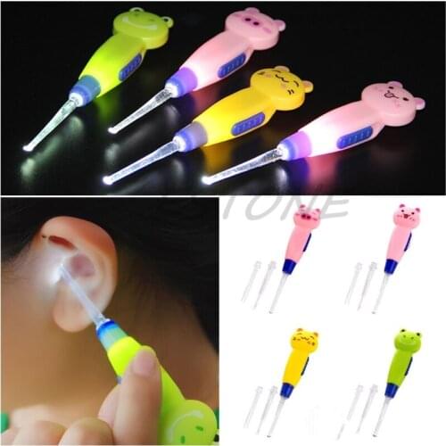 H7JC Adult Kid White LED Light Flashlight Ear Cleaning Remover Tweezer Earpick 3 in 1