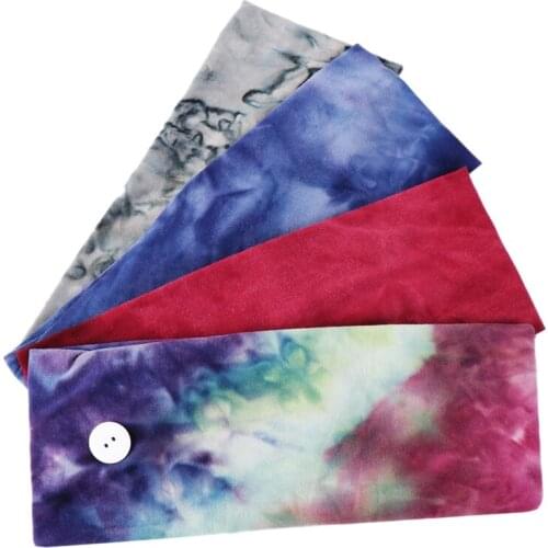 4Pcs Headbands with Buttons for Face Mask Hair Accessories Soft Yoga Sports Elastic Hair Band Fashion Hair Band Unisex