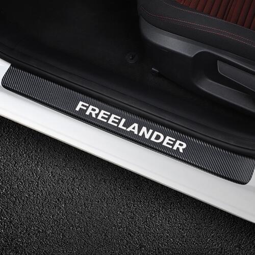 4PCS Car Door Sill Carbon Stickers For Land Rover Freelander 2 1 Auto Scratch Protector Decal Scuff Plate Car Tuning Accessories