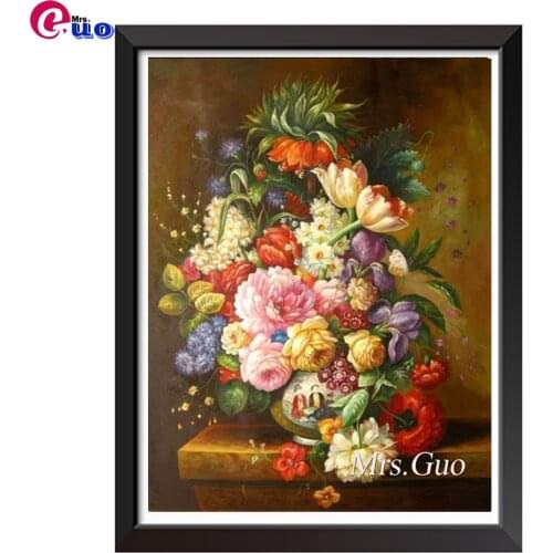 Full Square Round Diamond Painting "Classical Flowers" 5D Diamond Embroidery Home Decor Diamond Art Still Life Flowers In Vase