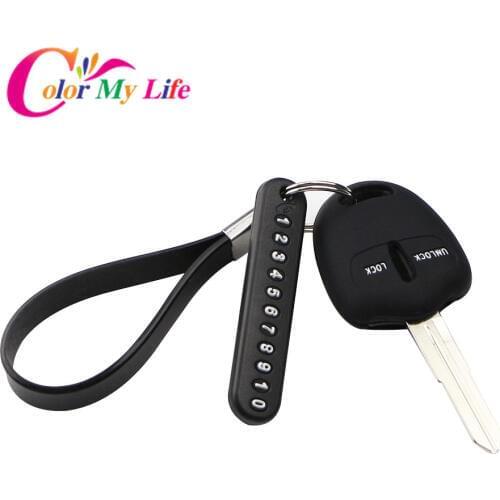 Car Key Chain Keychain Phone Number Parking Card Key Ring for Ford Focus 2 3 4 Fusion Kuga Ecosport Fiesta KA EDGE C-MAX