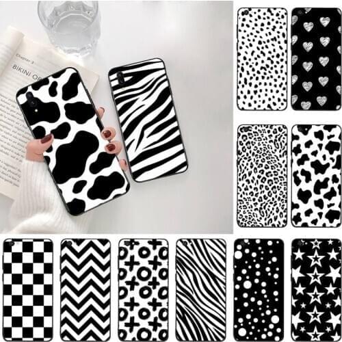 Black and white Dalmatian Cow zebra texture Phone Case For Vivo Y91c Y17 Y51 Y67 Y55 Y7s Y81S Y19 V17 vivos5