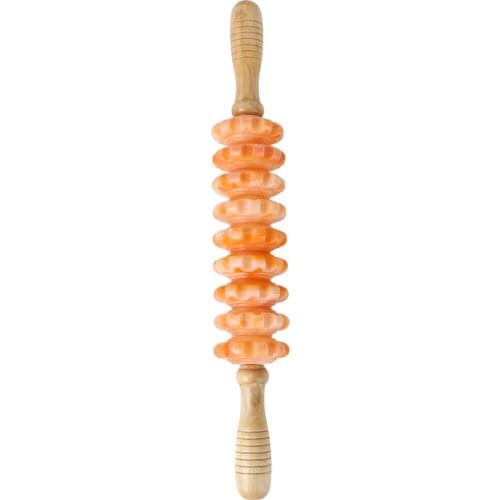 Wooden Muscle Massager Body Roller Stick Therapy Relaxation Soothe Roller for Fitness Body (Random Color)