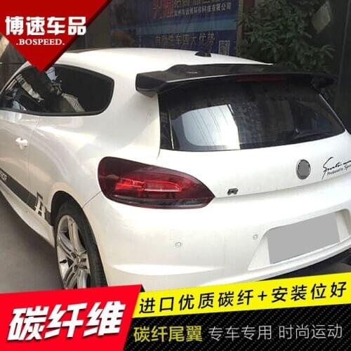 For Volkswagen Scirocco R 2015-2017 Carbon Fiber Rear Roof Spoiler Wing Trunk Lip Boot Cover Car Styling