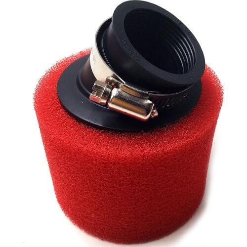 32mm 35mm 38mm 42mm 45mm 48mm Bend Elbow Neck Foam Air Filter Sponge Cleaner Moped Scooter Dirt Pit Bike Motorcycle RED Kayo BSE