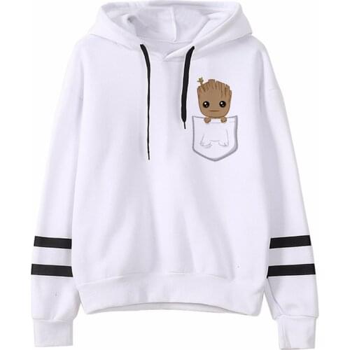 Groot Hoodie Men/women Harajuku Baby Groot Sweatshirts Funny Kawaii Korean Oversized Hooded Unisex Hoodies Hip Hop Dropship
