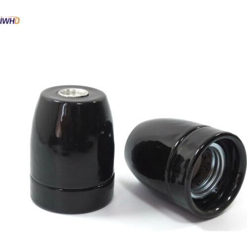 IWHD DIY Douille E27 Socket Bulb Light Holder Ceramics 110v-220v Portalamparas Vintage Fitting E27 Lamp Holder Base UL CE
