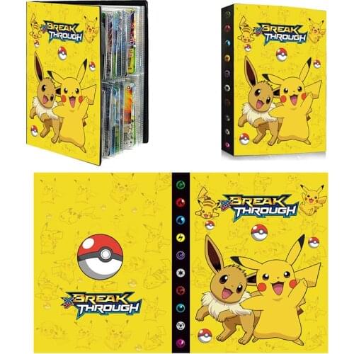 240PCS Break Through Pokemon Pikachu Eevee Cards Album Book Card DIY Collectors Loaded List Holder Binder Folder Toys Pokeball