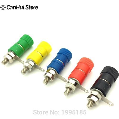 10PCS Terminal Blocks JS-910B JS-919 4mm Amplifier Terminal Connector Binding Post Banana Plug Jack Mount 5 Color Each 2Pcs Red