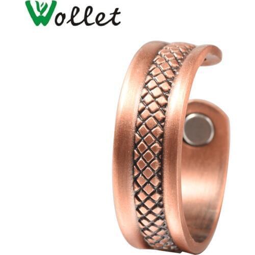 Wollet Jewelry Pure Copper Magnetic Ring For Women Men Health Care Healing Energy Pain Relief Anti Arthritis Antique
