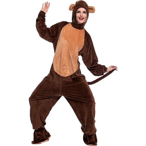 Halloween Adult Onesies Kigurumis Women Men Performance Clothing Cosplay Animal Monkey Carnival Festival Party Clothes Jumpsuit