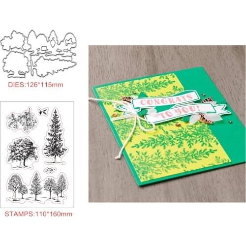 Forest tree Metal cutting dies and stamps For Scrapbooking Embossing Decorative Crafts DIY Paper Cards Stamp and DIES