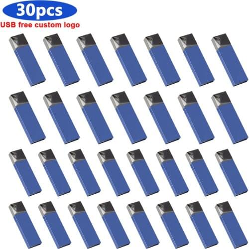 30pcs/lot free logo usb metal flash drive usb 2.0 32GB 16GB high speed pen drive portable 64GB usb menory stick pendrive 128GB