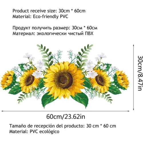 Sunflower flowers Wall Sticker Living room bedroom home decoration Mural cabinet door art Decals wallpaper wall stickers