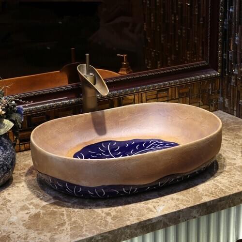 Rectangular New Fashion porcelain ceramic counter top bathroom sinks wash basin lavabo sink Bathroom sink sanitary art basin