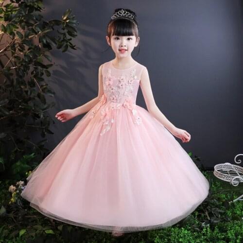 Summer new girls' dress dress long skirt medium size childrens dress princess dress childrens vest dress