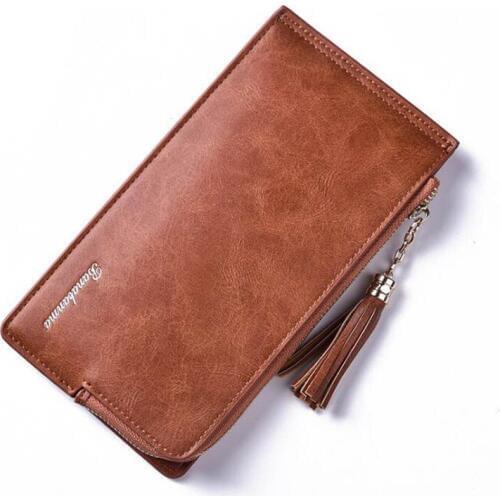 New arrival long ladies leather wallets female slim purse with cell phone pocket women coin purse money bag for woman