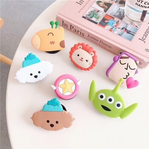 NEW Cartoon Round Universal Mobile Phone Ring Holder Airbag Gasbag fold Stand Bracket Mount For iPhone XR Samsung Huawei Xiaomi