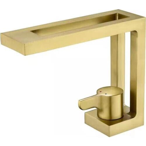 New style Brushed gold brass bathroom sink faucet cold hot water basin mixer faucet tap
