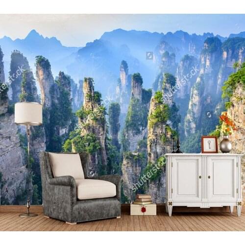 Chinese landscape wallpaper,Landscape of Zhangjiajie,natural photo mural for living room bedroom sofa background papel de parede