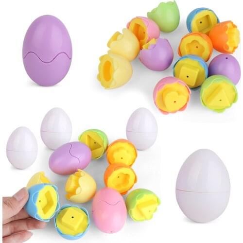 6PCS Montessori Learning Education Math Toys Smart Eggs 3D Puzzle Game for Children Popular Toys Jigsaw Mixed Shape Tools