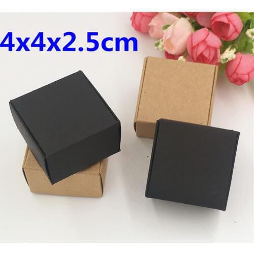 100pcs little cute gift packaging paper box for small stud ear/candy/ring jewelry accessories wrapping supplies 4x4x2.5cm