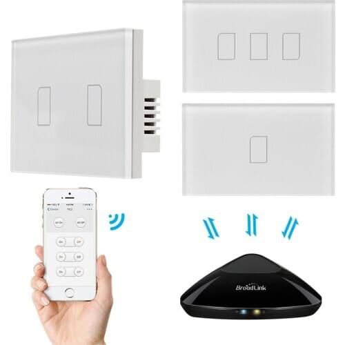 1/2/3Gang 433MHZ Connection Wall Touch Panel Light Switch Remote Control US Standard For Smart Home System 2019 New