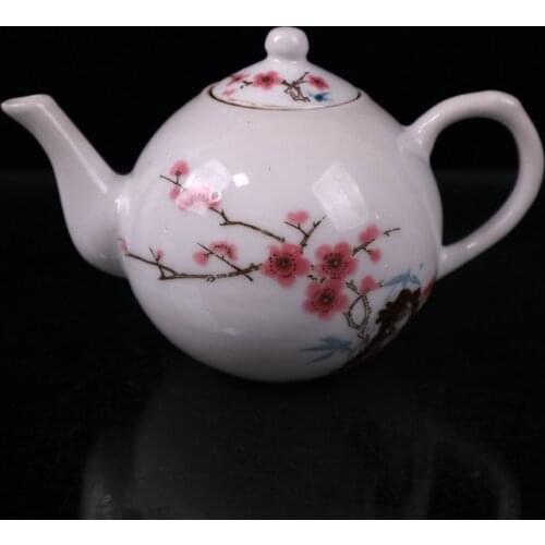 Early collection of old porcelain famille rose small teapot WinePot No.3