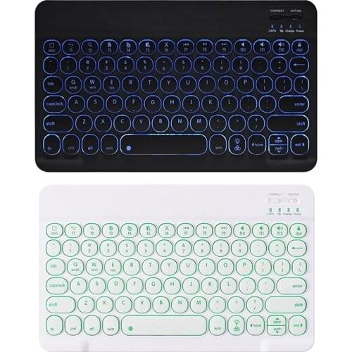 Led Keyboard, 10 Inch Wireless Light and Thin Body Portable Backlit Keyboard for Apple or Huawei Tablet
